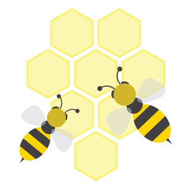 Bees on honeycells clipart