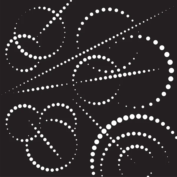 Círculos y líneas punteadas en blanco y negro — Vector de stock