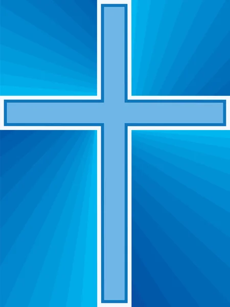 Blaues, glänzendes Kreuz — Stockvektor