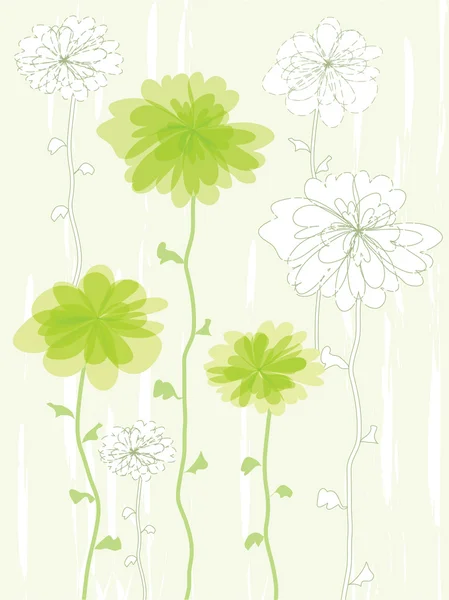 ภาพประกอบดอกไม้สีเขียว — ภาพถ่ายสต็อก
