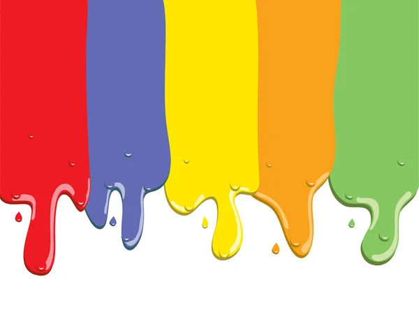 Farbstreifen fließen mit Tropfen — Stockvektor