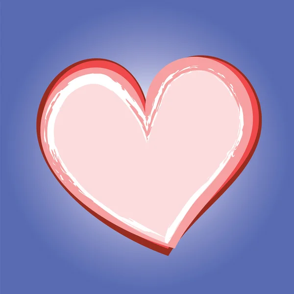 Simbolo astratto del cuore su sfondo blu — Vettoriale Stock