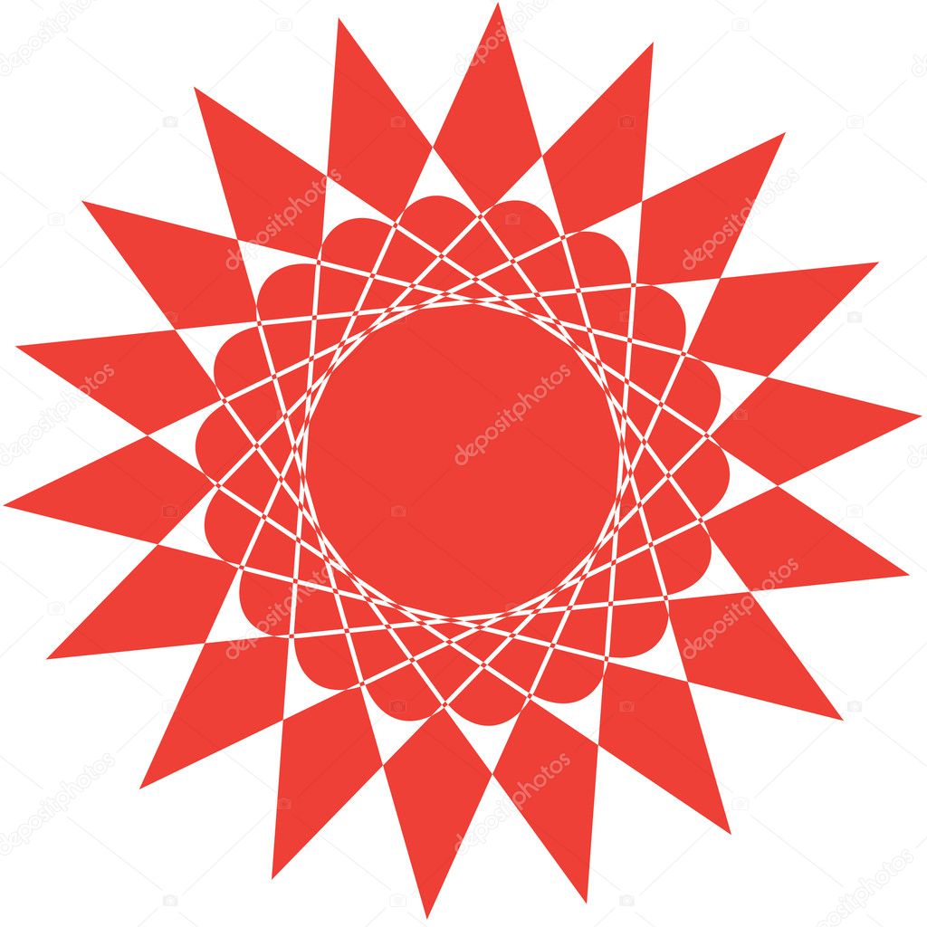 Abstract red sun isolated on white background — Stock Vector © antkevyv ...