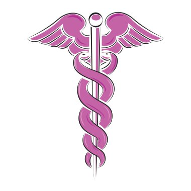 Caduceus symbol illustration isolated on white clipart