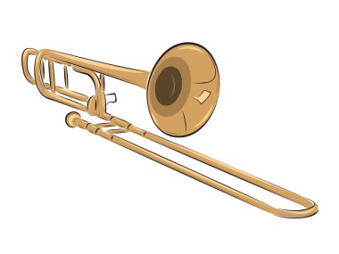 Musical instrument trombone illustration clipart