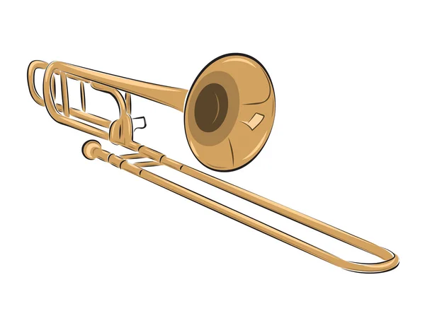 Musical instrument trombone illustration — Stock Vector