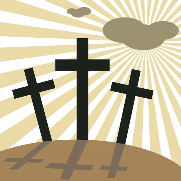 复活节耶稣受难十字架 — 图库矢量图片