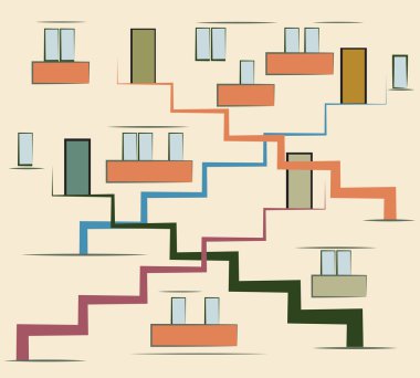 Abstract modern multi storey building clipart