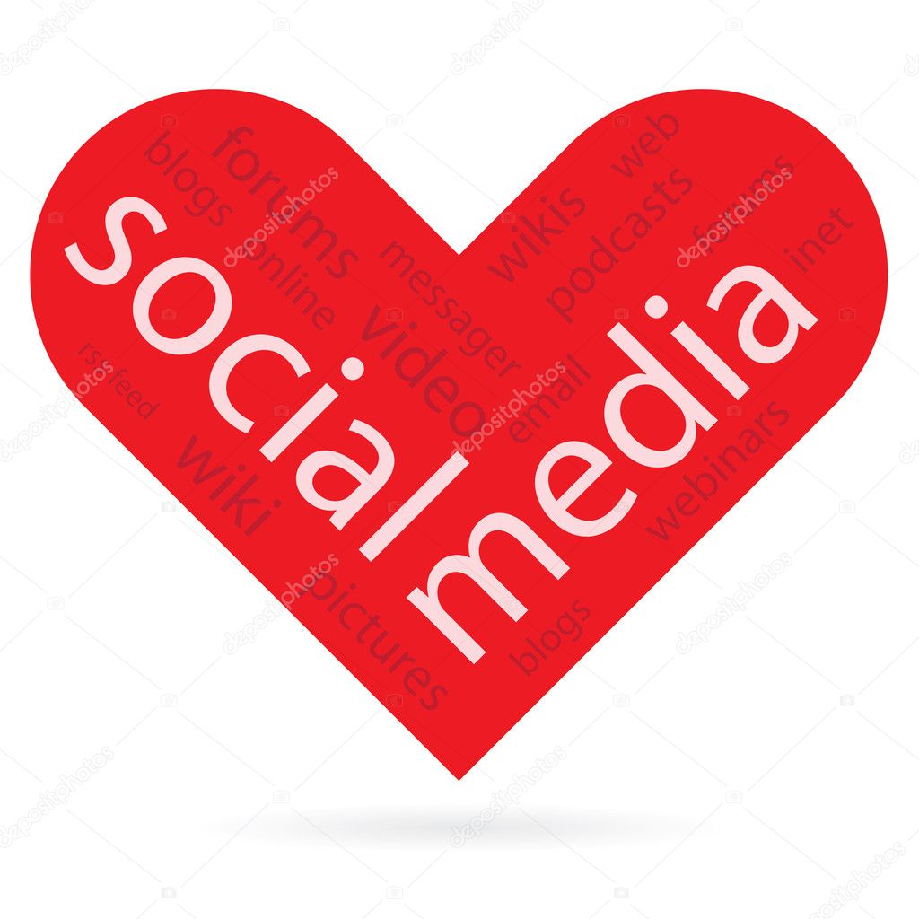 Heart symbol as social media concept