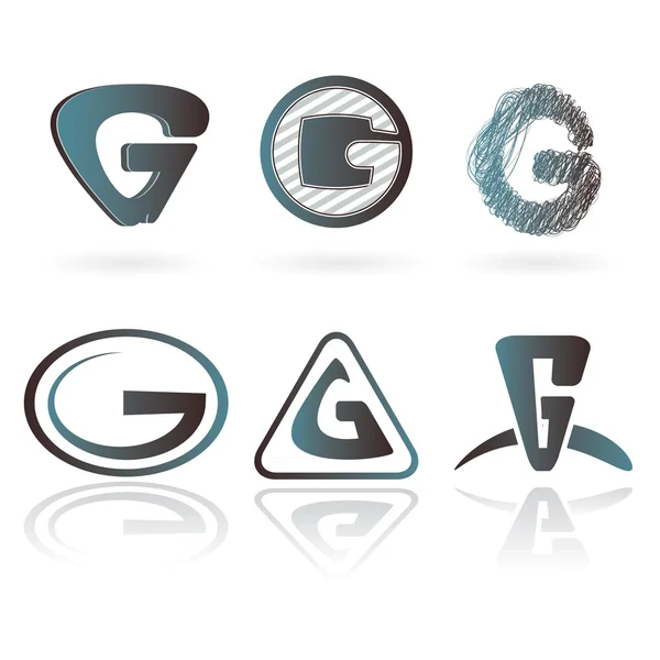 Set dari desain huruf G - Stok Vektor
