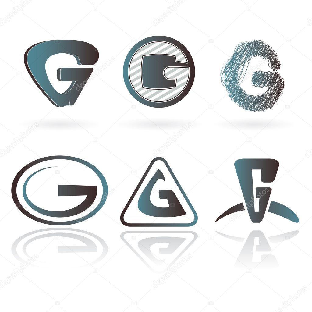 Set of letter G designs