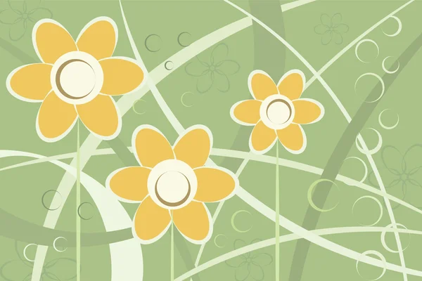 Abstracte gestileerde daisy bloemen achtergrond — Stockvector