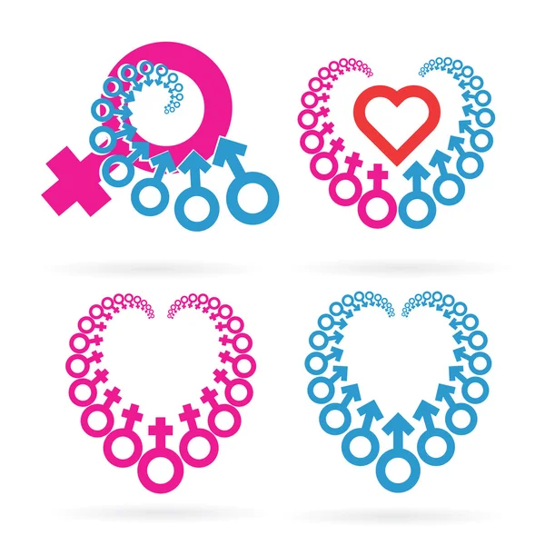 Male and Female Symbols Set — Stock Vector