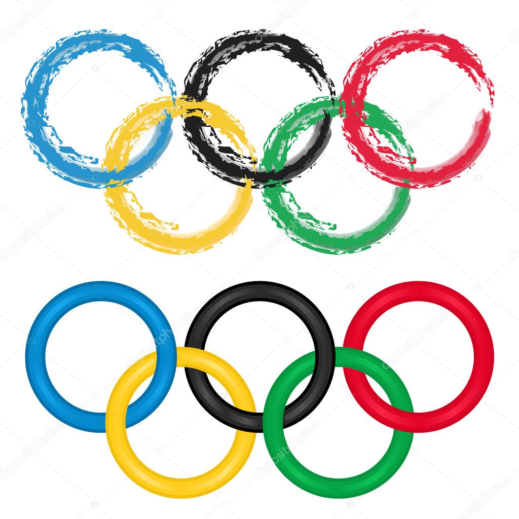 Olympic Rings - vector set of two — Stock Vector © Eireann #10227316