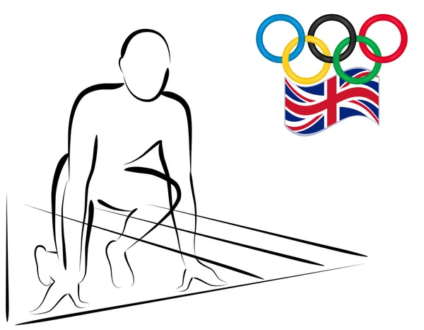Αθλητής που είναι έτοιμη να αρχίσει αγωνιστικά - Λονδίνο 2012 — Διανυσματικό Αρχείο