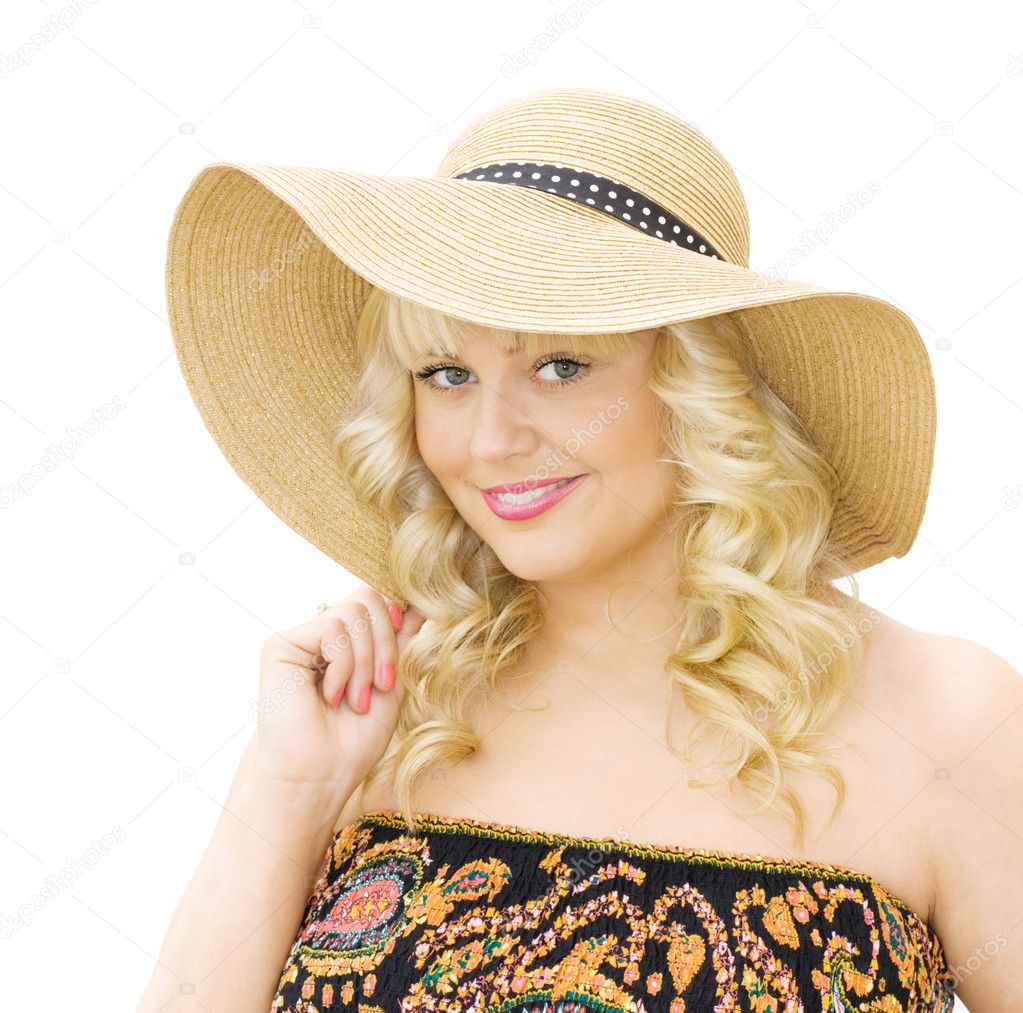 Summer vacations - woman wearing straw hat