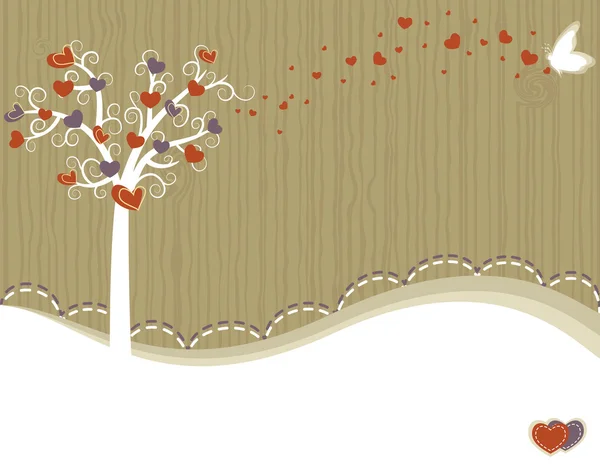 Árbol del Amor - tarjeta de felicitación — Vector de stock