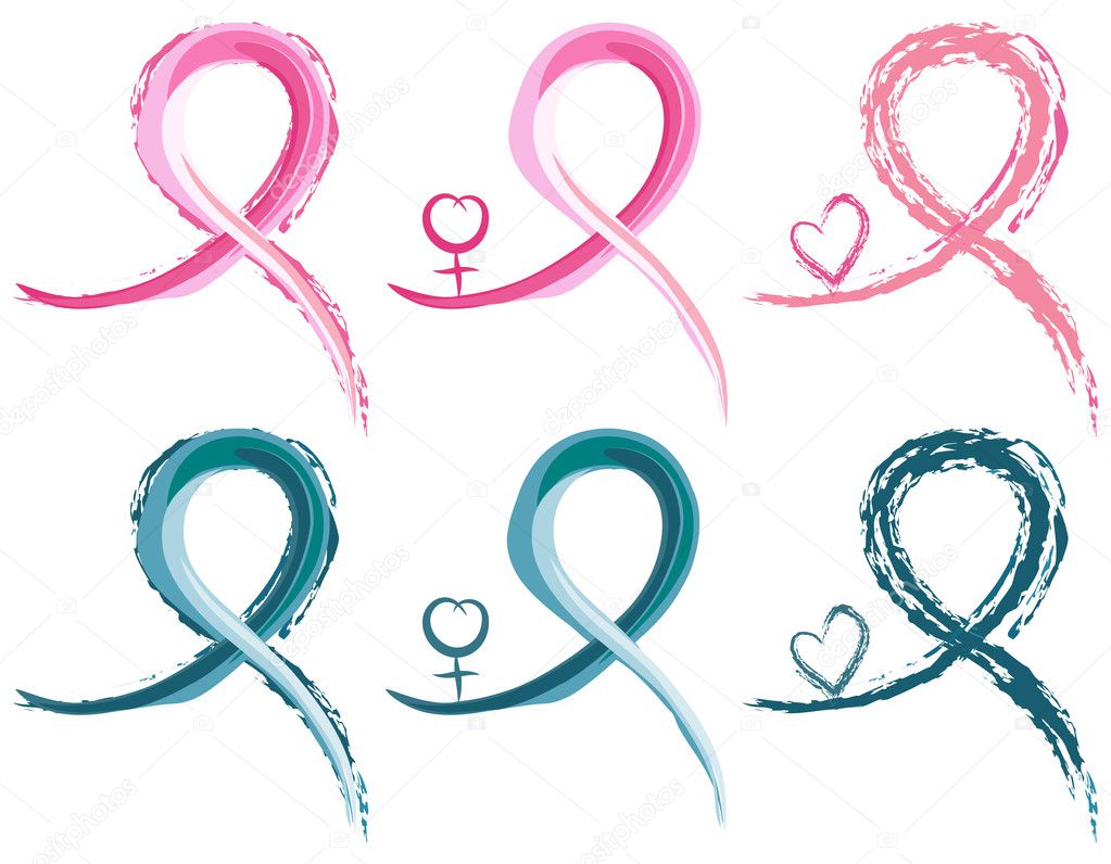 Breast cancer and ovarian cancer ribbons