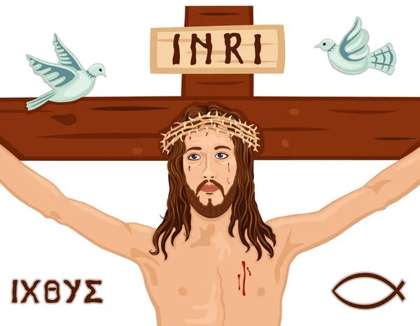 Velikonoční Ukřižování na kříži — Stockový vektor