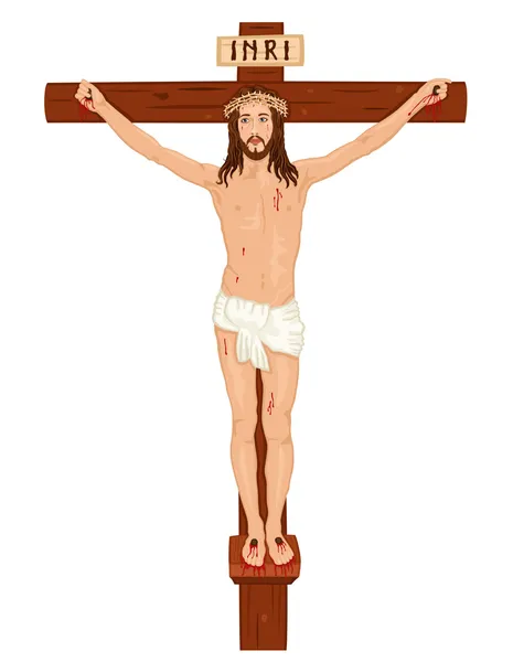Crucifixon-십자가에 예 수 그리스도 — 스톡 벡터