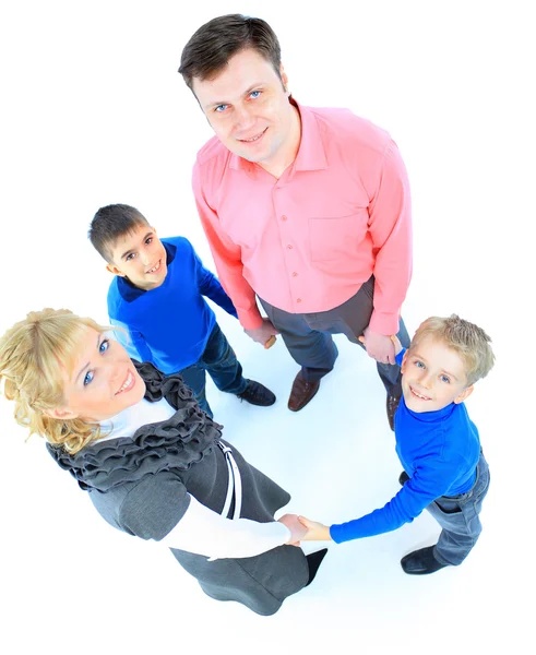 Familj isolerad på vit bakgrund — Stockfoto