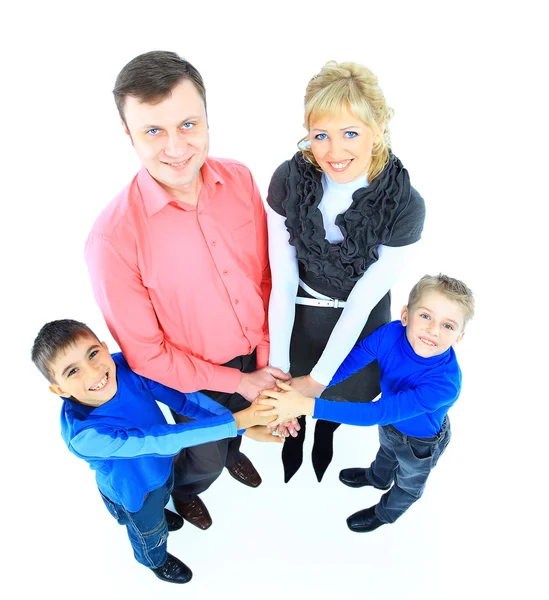 Family isolated on white background — Stock Photo, Image