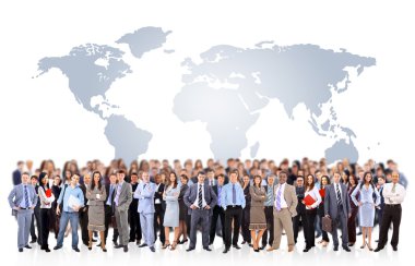 Business team with world map clipart