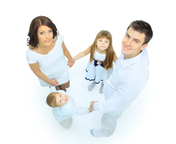 Famiglia isolata su sfondo bianco — Foto Stock