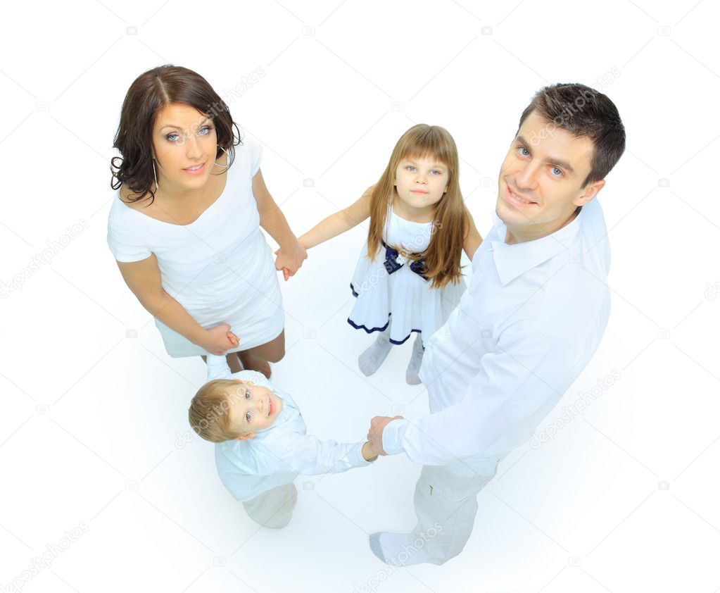 Family isolsted on white background