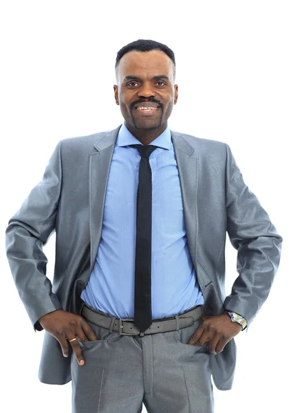 Lächelnder afroamerikanischer Geschäftsmann — Stockfoto