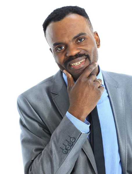 Uomo d'affari afro-americano sorridente — Foto Stock