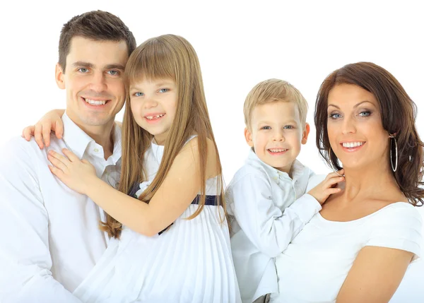 Сім'я ізольована на білому тлі — стокове фото