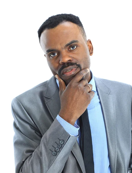 Uomo d'affari afro-americano sorridente — Foto Stock