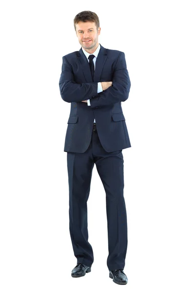 Retrato de um homem de negócios isolado no fundo branco — Fotografia de Stock