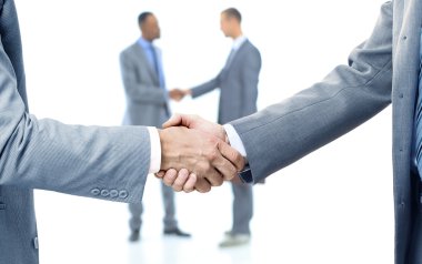 Two handshakes clipart