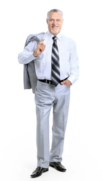 Portrait of a senior business man from the side — Stock Photo, Image