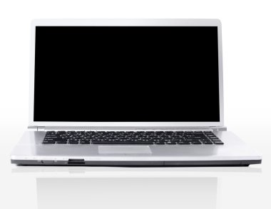 Modern laptop isolated on white with shadow clipart