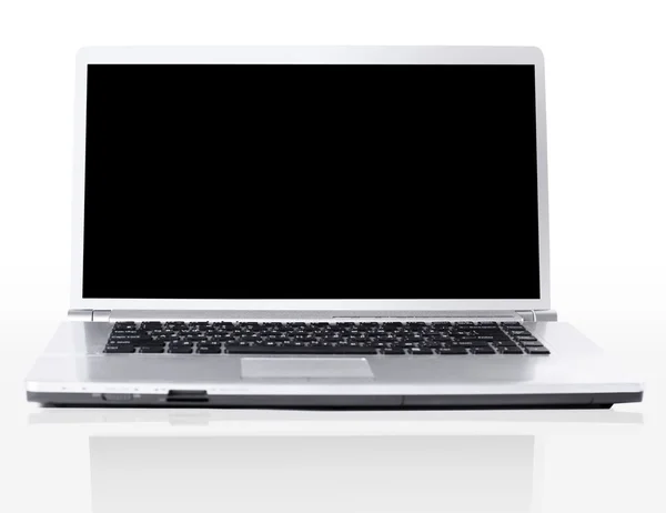 Laptop moderno isolado em branco com sombra — Fotografia de Stock