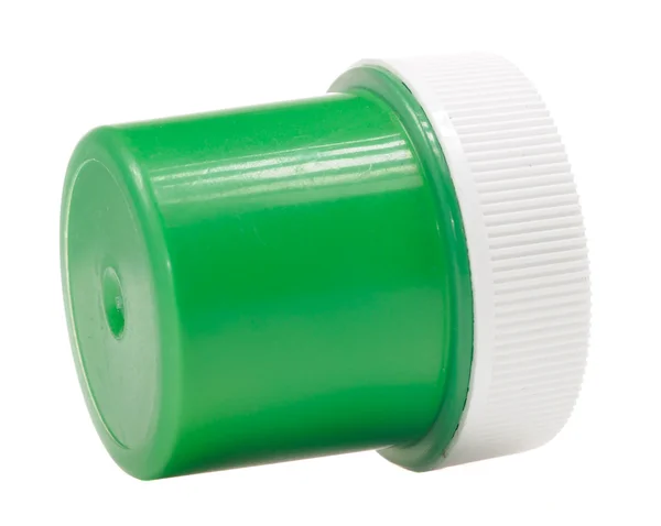 Kavanoz izole beyaz zemin üzerine yeşil boya — Stok fotoğraf