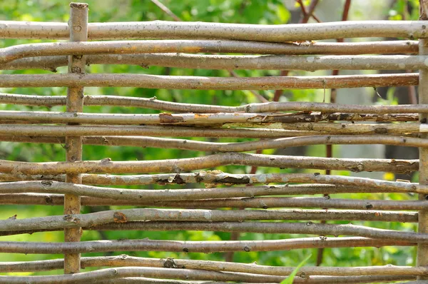 Wicker Fence in the Garden — Stock Photo, Image