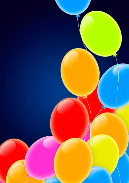 Palloncini multicolore del partito che volano nel cielo — Foto Stock