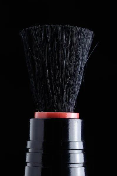 Lens Pen Brush on Black Background — Stock Photo, Image