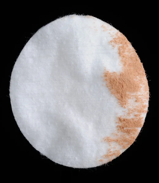 Almofada de algodão com pó facial — Fotografia de Stock