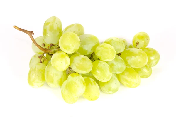 Ramo de uvas verdes aisladas sobre fondo blanco — Foto de Stock