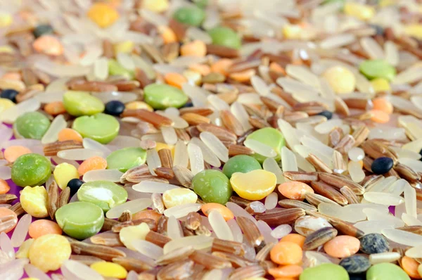 Whole Grains & Beans Soup Mix (Rice, Split Peas and Lentils) Close-Up — Stock Photo, Image