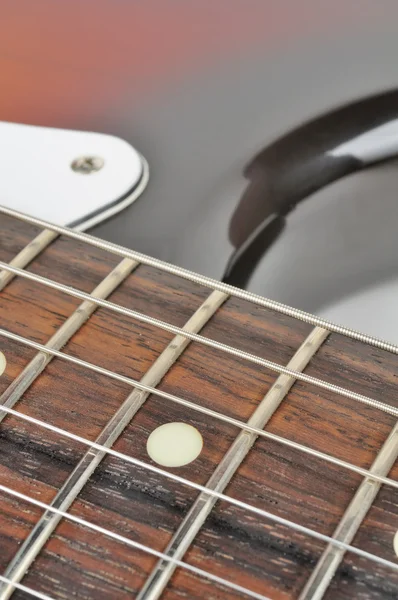Ηλεκτρική κιθάρα χορδές close-up — Φωτογραφία Αρχείου