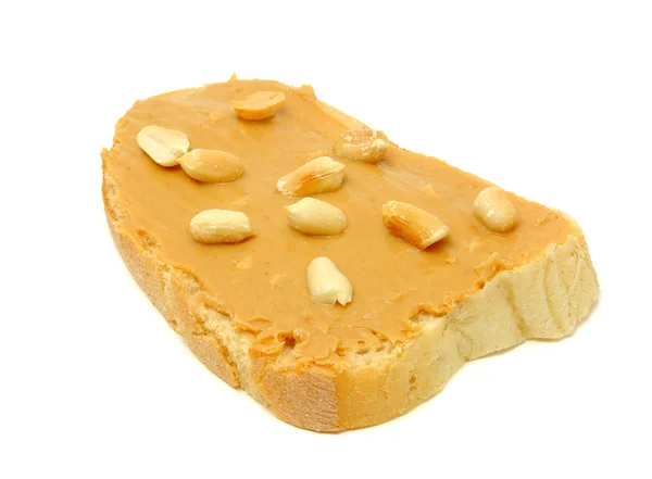 Сэндвич с арахисовым маслом и арахисом — стоковое фото