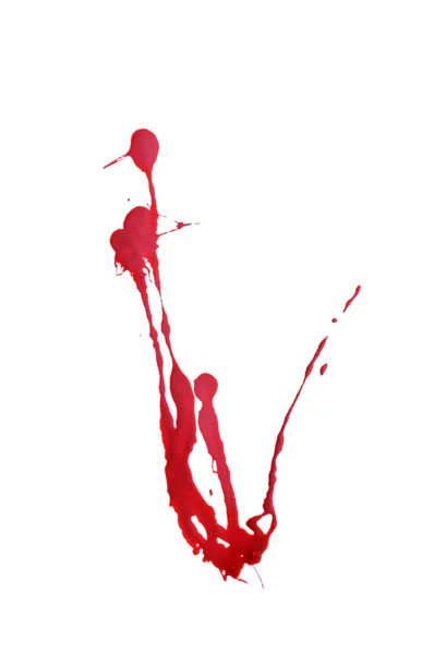 Splat vernice rossa su sfondo bianco — Foto Stock