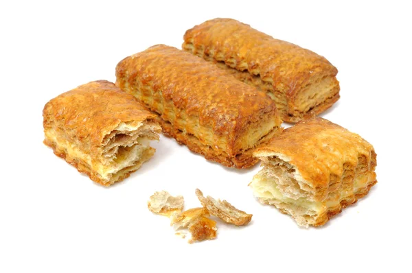 白い背景で隔離のパン粉でサクサク クッキー — ストック写真