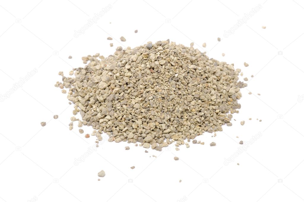 Clumping Cat Litter Isolated on White Background